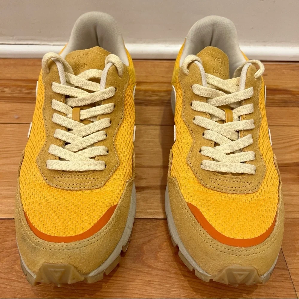 Veja X Ba&sh Shoes Womens 8.5 Yellow Alveomesh Ouro Pierre Athletic Sneakers